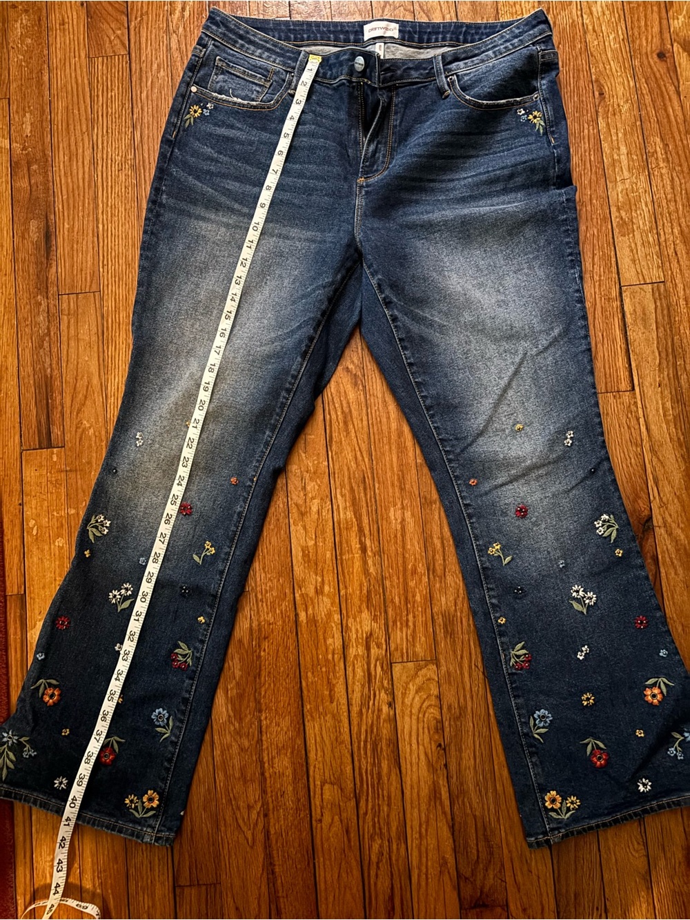 DRIFTWOOD Indigo Blue Kelly High-Rise Jeans with Beautiful Embroidery